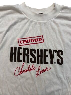 Vintage Hersheys Chocolate Lover T-Shirt XL Men’s White USA Made Single Stitch